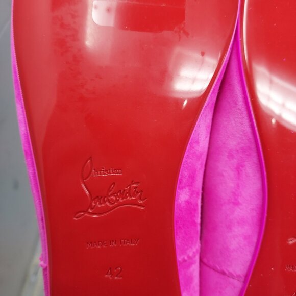 Christian Louboutin Pink Mamadrague Square Toe Ballet Flat Shoe - Picture 4 of 11